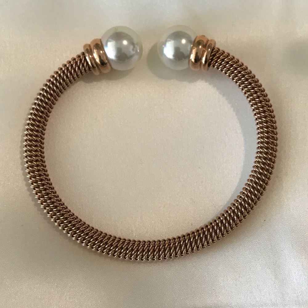 Majorica Rose Gold Steel Bangle